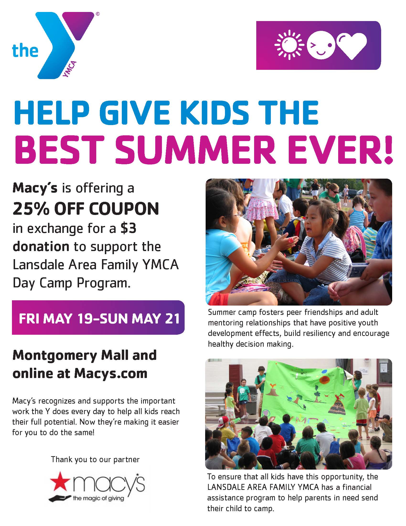 Macy S Summer Camp Fundraiser North Penn Ymca